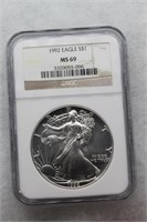 1992 Silver Eagle - Graded MS69