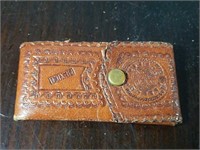 Rare Hand Tooled In Mexico Leather Wallet