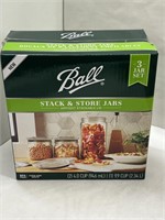 Ball 3 Ct Stack & Store Jar Set