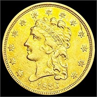 1836 $2.50 Gold Quarter Eagle CLOSELY