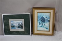 Framed lithograph, 10 X 8.5" and framed Keirstead