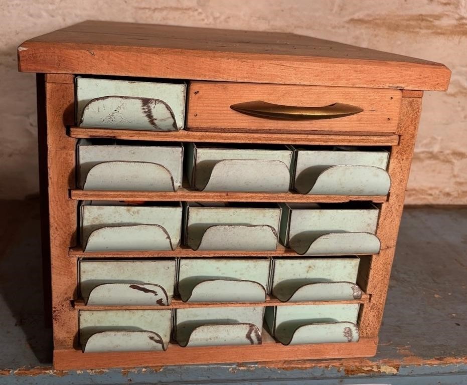 Hand Made Wooden Cabinet w/ Metal Drawers