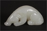 Chinese Carved White Jade Mythical Creature,