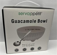 Servappetit Guacamole Bowl 6" x 6" x 2.8" w/Spoon!