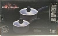 Hell's Kitchen 4 Piece Sauce Pan Set, 1.5 and 3.0
