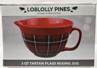 Loblolly Pines 3 Quart Tartan Plaid Mixing Jug