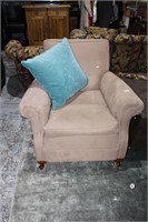 Vintage upholstered armchair, generous