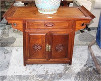 Chinese Huanghuali sideboard, of tapering sides