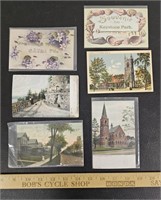 (6) Antique Local Postcards- Sayre & Athens, PA-