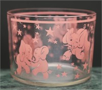 MCM Hazel Atlas Pink Elephant Ice Bucket