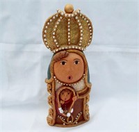 Hand Painted Venezuelan Clay pottery statue-Mary