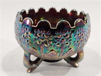 Fenton Iridescent Carnival Glass Footed Bowl