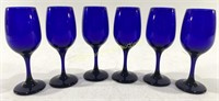 (6) Libbey Cobalt Blue Glasses