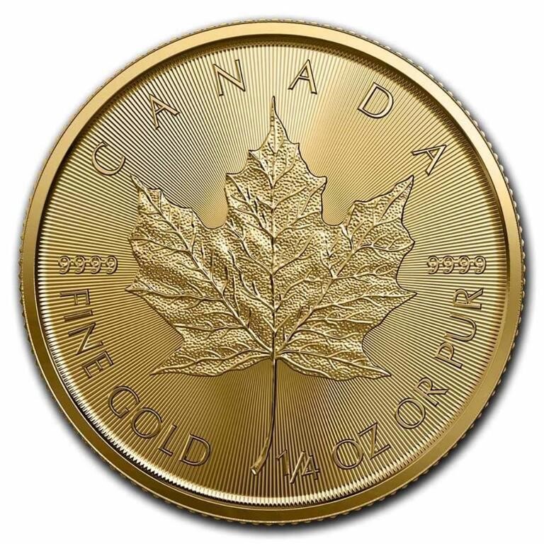 2023 Canada 1/4 Oz Gold Maple Leaf Bu