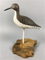 Hand Carved Killdeer by Pettijohn, glass eyes,