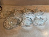 Lot of 7 Glass Cereal/Ice Cream Bowls