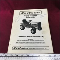 Gilson Yard Tractor Model 52084 Manual (Vintage)