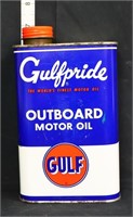 Vintage 1qt Gulfpride Outboard Motor oil can