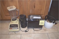 Blender, can opener, toaster, kettle