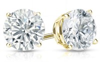 14kt Gold 6.00 ct Brilliant VS Lab Diamond Studs