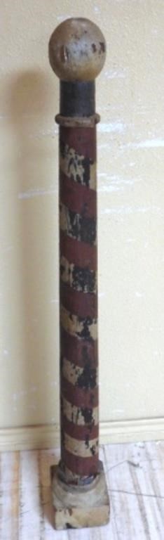 Antique Hand Crafted and Painted Barber Pole.