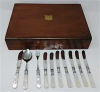 Mother of Pearl & Sterling Fish Knives Set- C