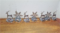 Deer & Snowflake Candle Holders #Silver Toned