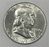 1959 Franklin Silver Half Type 2 Reverse UNC