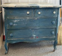Vintage Wooden 4 Drawer Dresser (42"W x 20.5"D
