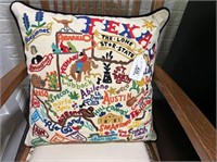 TEXAS EMBROIDERED PILLOW
