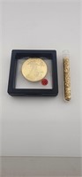 1 Oz Liberty 2021 and Vial gold flakes.