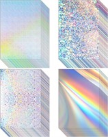 Kosiz 100 Sheets Metallic Holographic Card Stock S