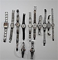 (12) SILVER TONE LADIES WATCH LOT