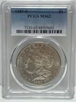 1881-S Morgan Dollar MS62 NGC