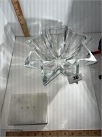 Crystal bowl and marble dish with lid