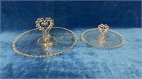 (2) Imperial Candlewick Serving Plates