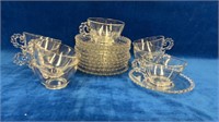 (8) Imperial Candlewick Crystal Cups & Saucers