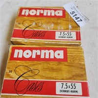 Norma 7.5 x 55 Unprimed Shell Cases