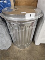metal trash can with lid