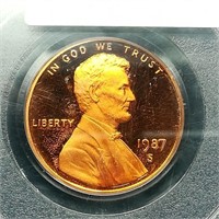 1987 S PENNY 1C PR69 DCAM PCGS