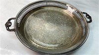 Silverplate Tray & Anchor Hocking Glass Trivet