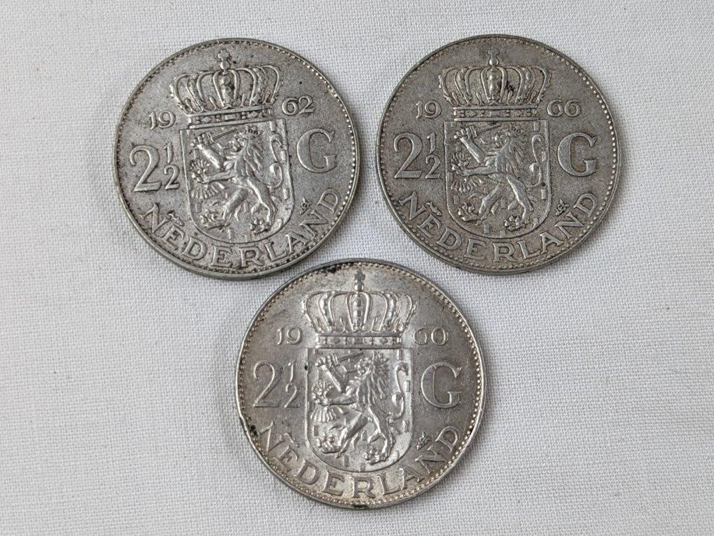 2 1/2 GUILDEN SILVER COINS