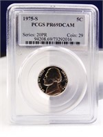 1975-S Jefferson Nickel -PCGS PR69DCAM