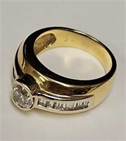 14k gold and cz ring