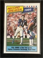 1987 TOPPS NFL FOOTBALL "PHIL SIMMS, RECORD BREAK