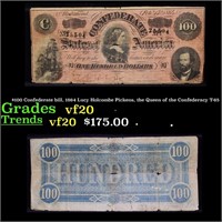 $100 Confederate bill, 1864 Lucy Holcombe Pickens,