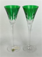 Waterford Crystal Green Champagne Flutes