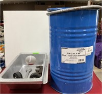Metal barrel with lid, galvanized dryer box, 2