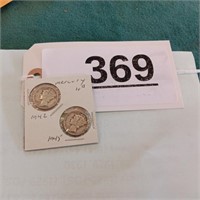 Mercury Dimes - 1942, 45