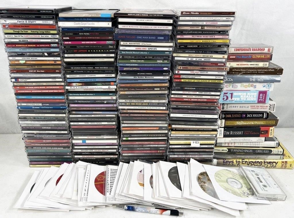assorted audio lot: music, audiobooks, cd,